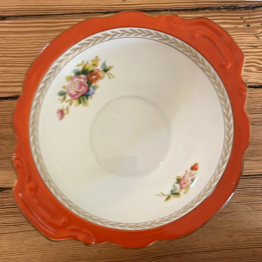 Noritake Orange and White Floral Serveware Set